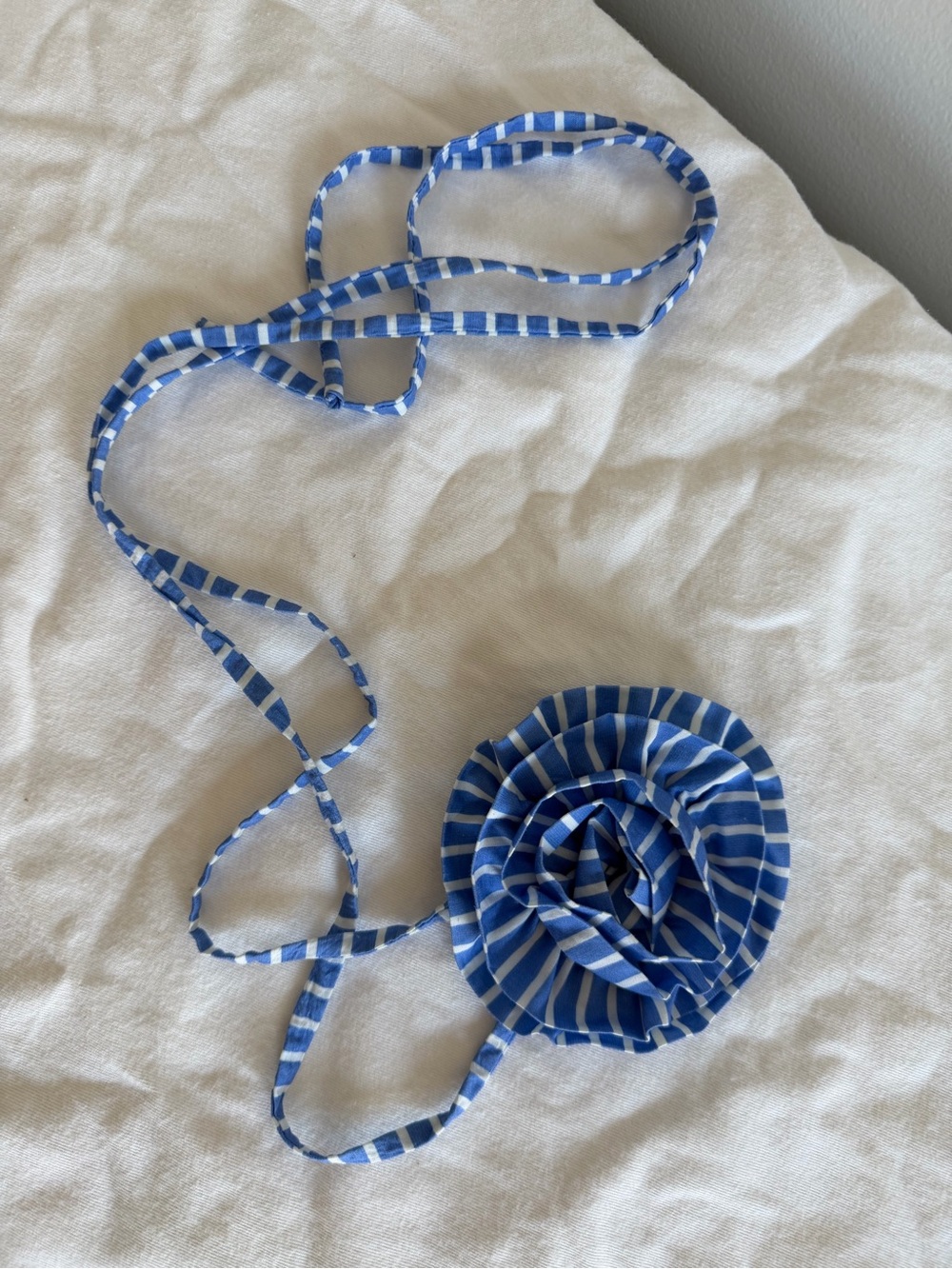 Reformation Striped  Cotton Necklace Flower